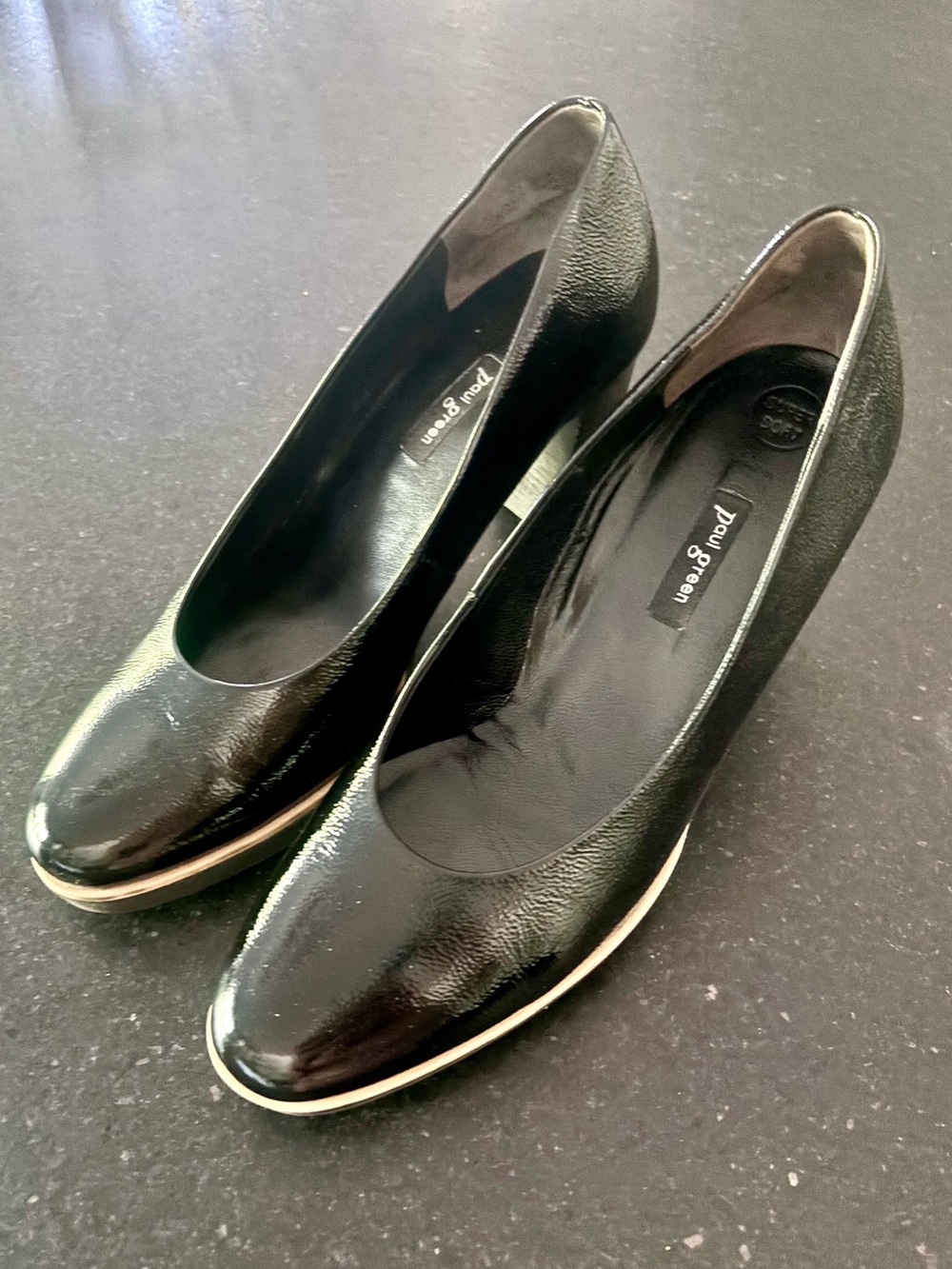 Paul Green Black Kathy Patent Platform Pumps
